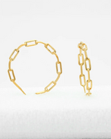 Dainty Paper Clip Chain Open Hoop Earring