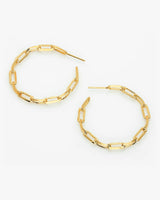 Dainty Paper Clip Chain Open Hoop Earring