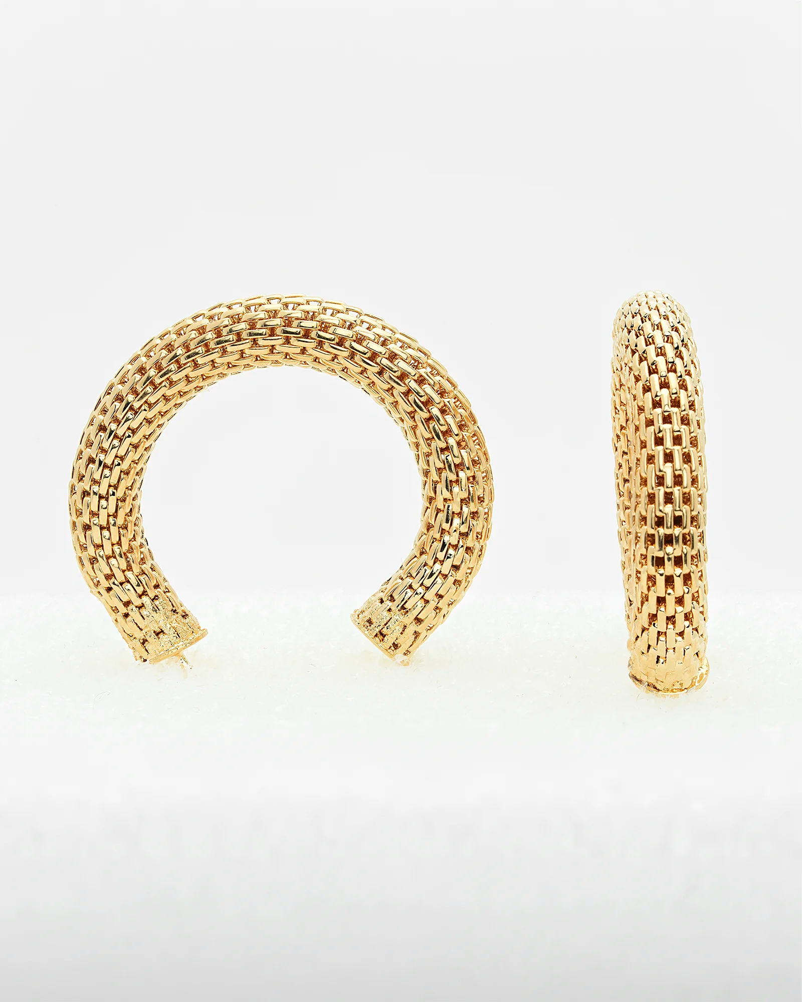 Mess Open Gold 18K Gold Hoops