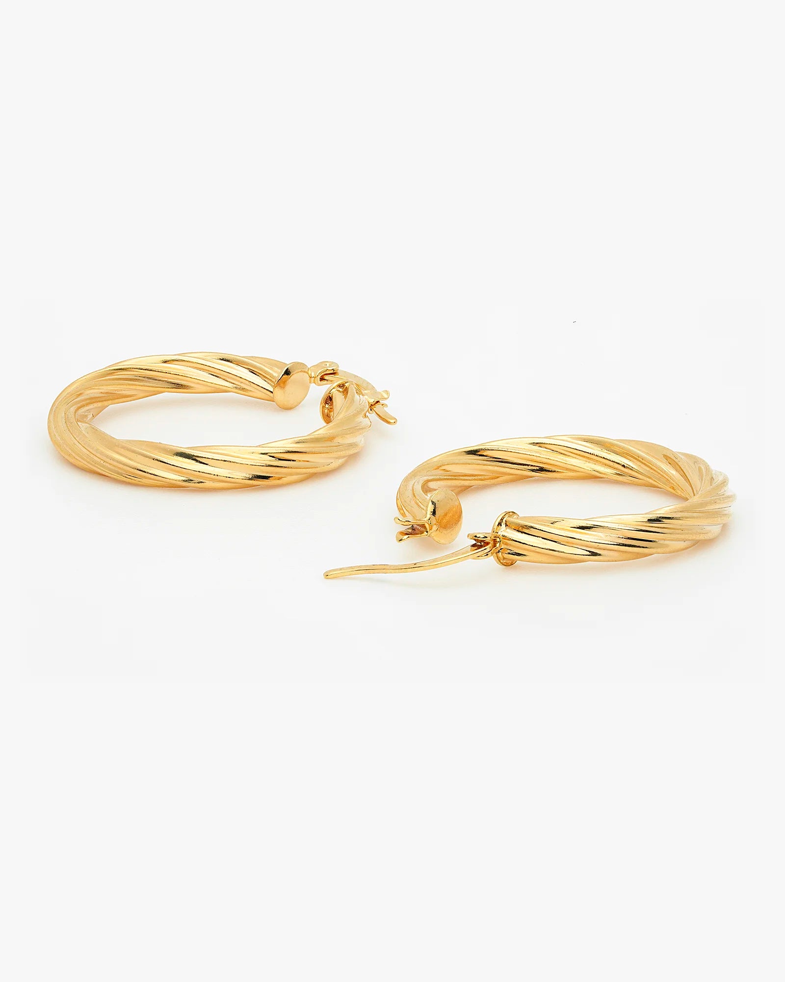 Twisted Open Gold Hoop Earrings