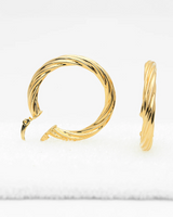 Twisted Open Gold Hoop Earrings