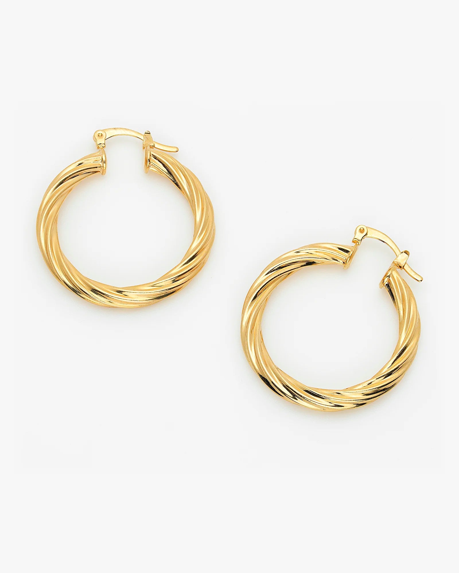 Twisted Open Gold Hoop Earrings