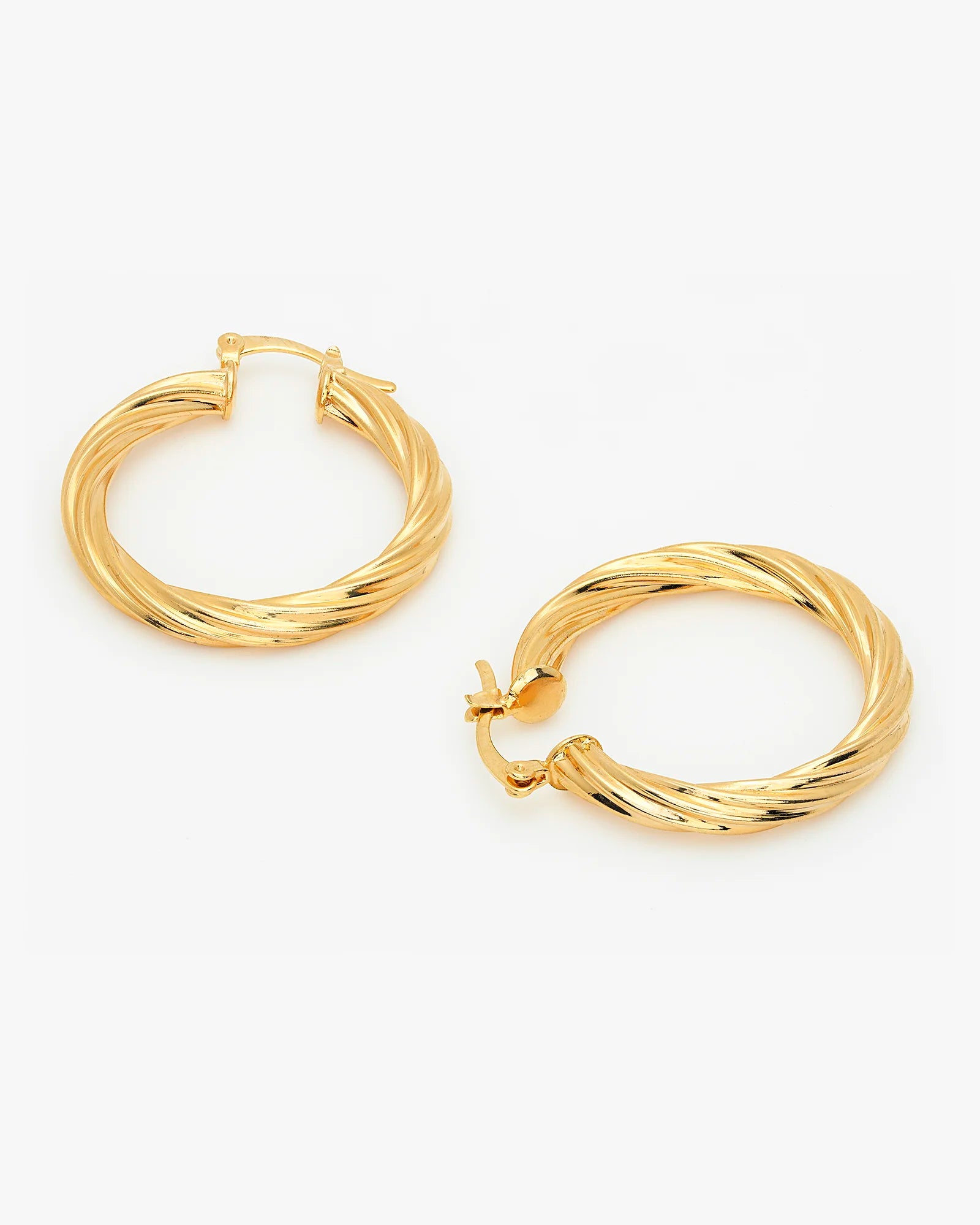 Twisted Open Gold Hoop Earrings