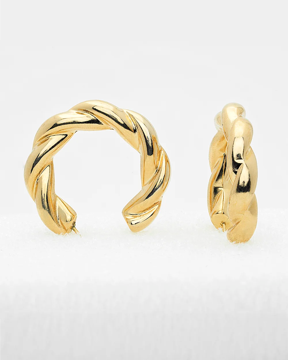 Stunning Gold Twisted Hoop Earrings