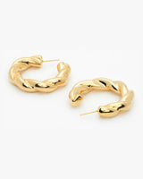 Stunning Gold Twisted Hoop Earrings