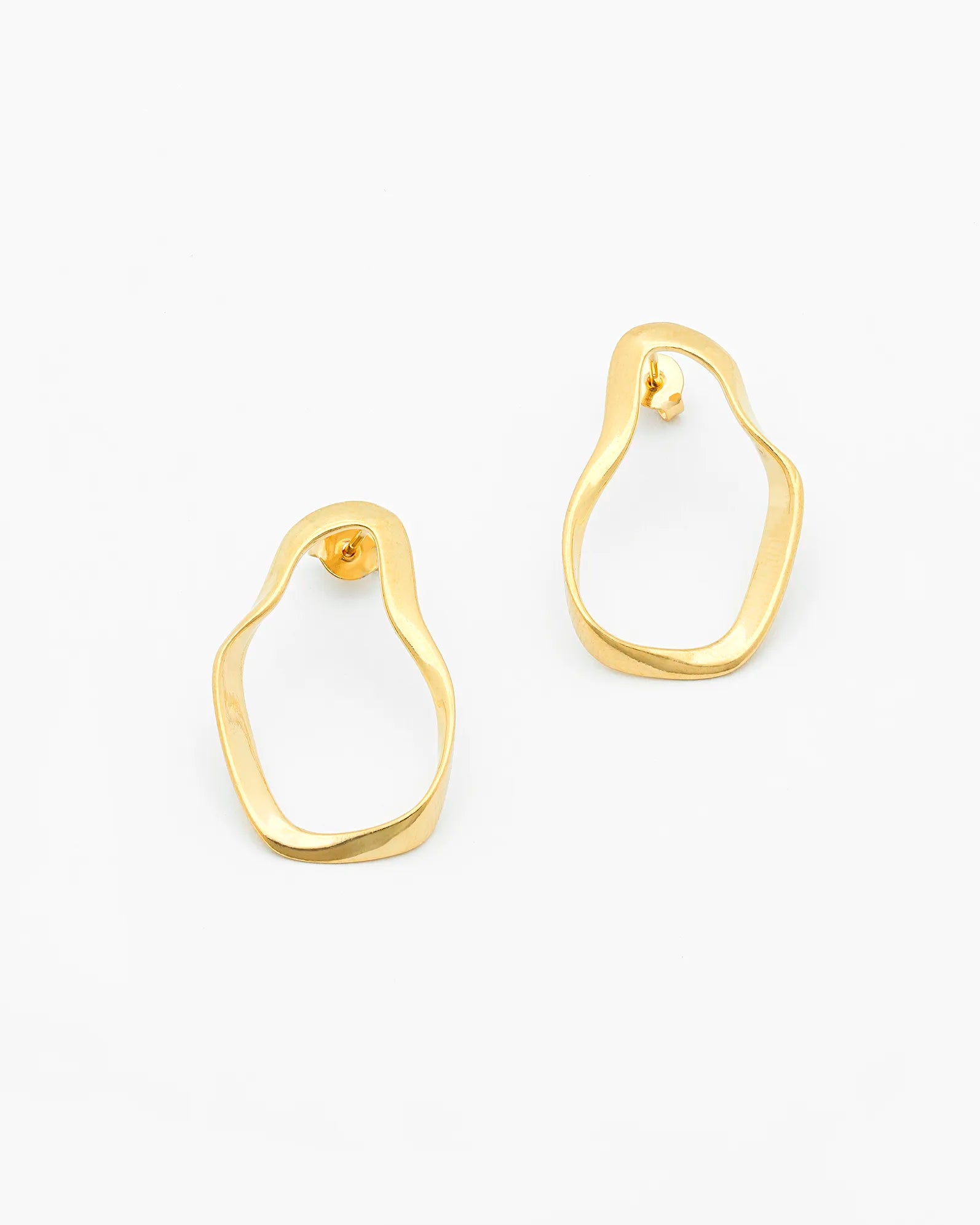 Abstract Gold Oval Drop Earrings EG25000240 Main