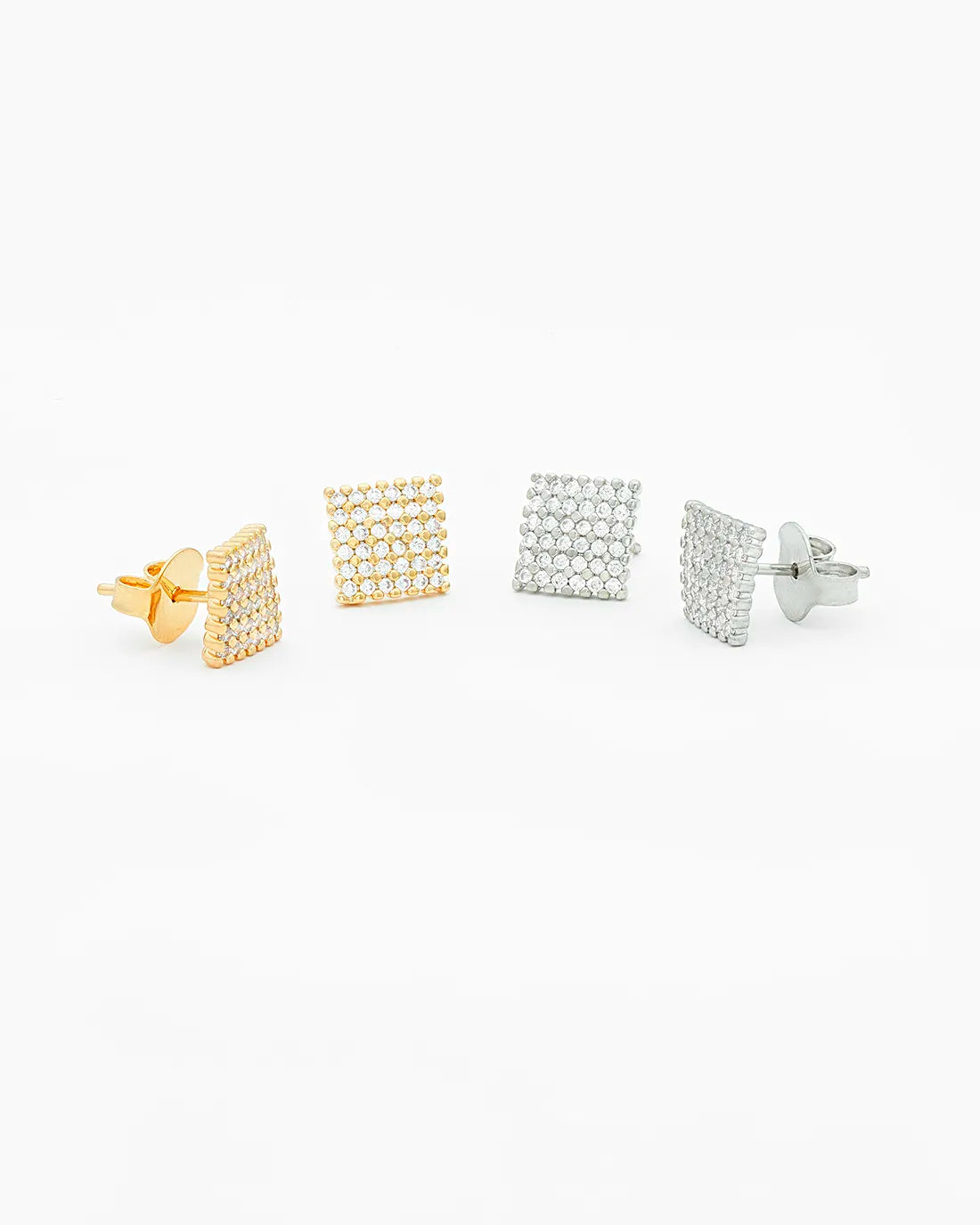 Sparkle Tilt Mini Silver Gold Studs Earrings EG25000242-two-tones