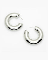 Bold and Stylish Thick Chunky Hoops in Rhodium Plated