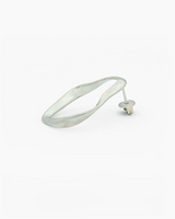 Abstract Rhodium Plated Oval Drop Earrings ER25000241-Side