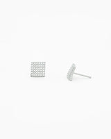 Sparkle Tilt Mini Rhodium Studs Earrings ER25000243-Side