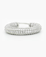 Thick Chunky Back Hoop Earrings With CZ Stones