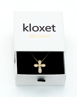 Baguette Cross Rhodium Chain Necklace