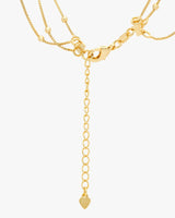 Triple Layered 1mm Box Chain Necklace with Beads