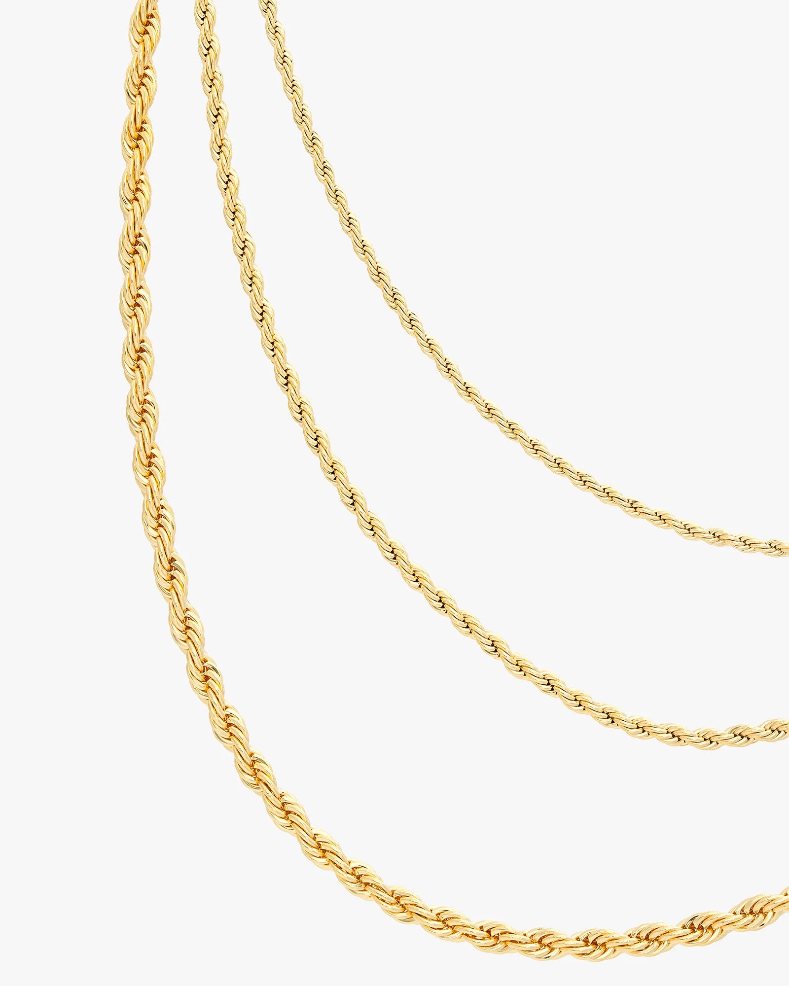 Triple Layered Gold Rope Style Necklace