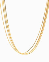 4 Layered Smooth Snake Box Gold Chain