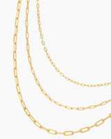 Modern Triple Paperclip Gold Necklace