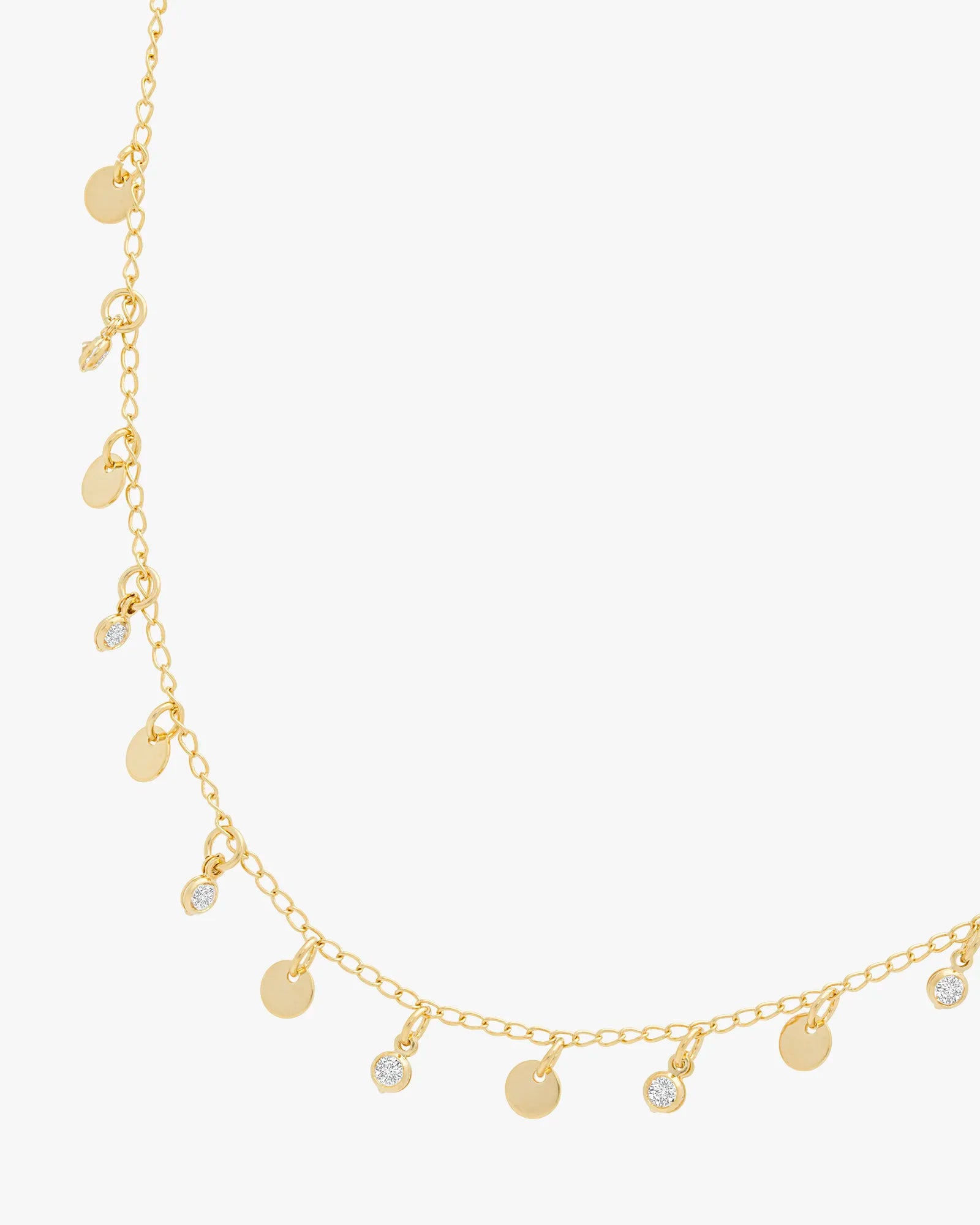 CZ Dangle Cable Gold Chain