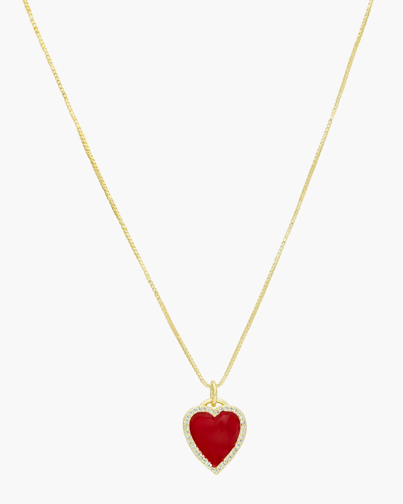 Elegant 18K Gold Heart Pendant Charms Necklace