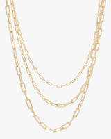 Triple Layered Chic Paperclip Chain choker Necklace