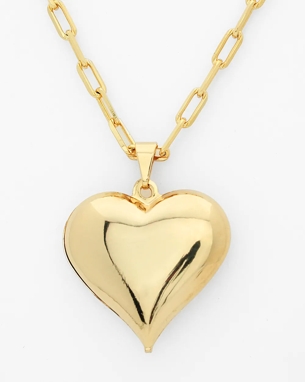 Charming Chubby Heart Pendant on a paperclip Necklace