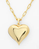 Charming Chubby Heart Pendant on a paperclip Necklace