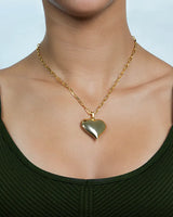 Charming Chubby Heart Pendant on a paperclip Necklace