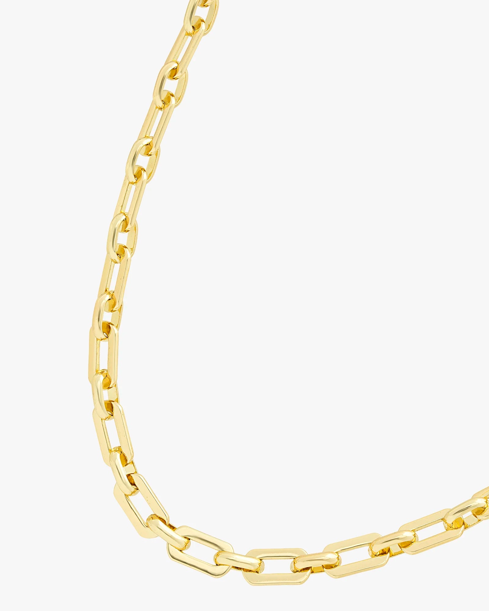 Paperclip Cable Link Chain Necklace in 18K Gold