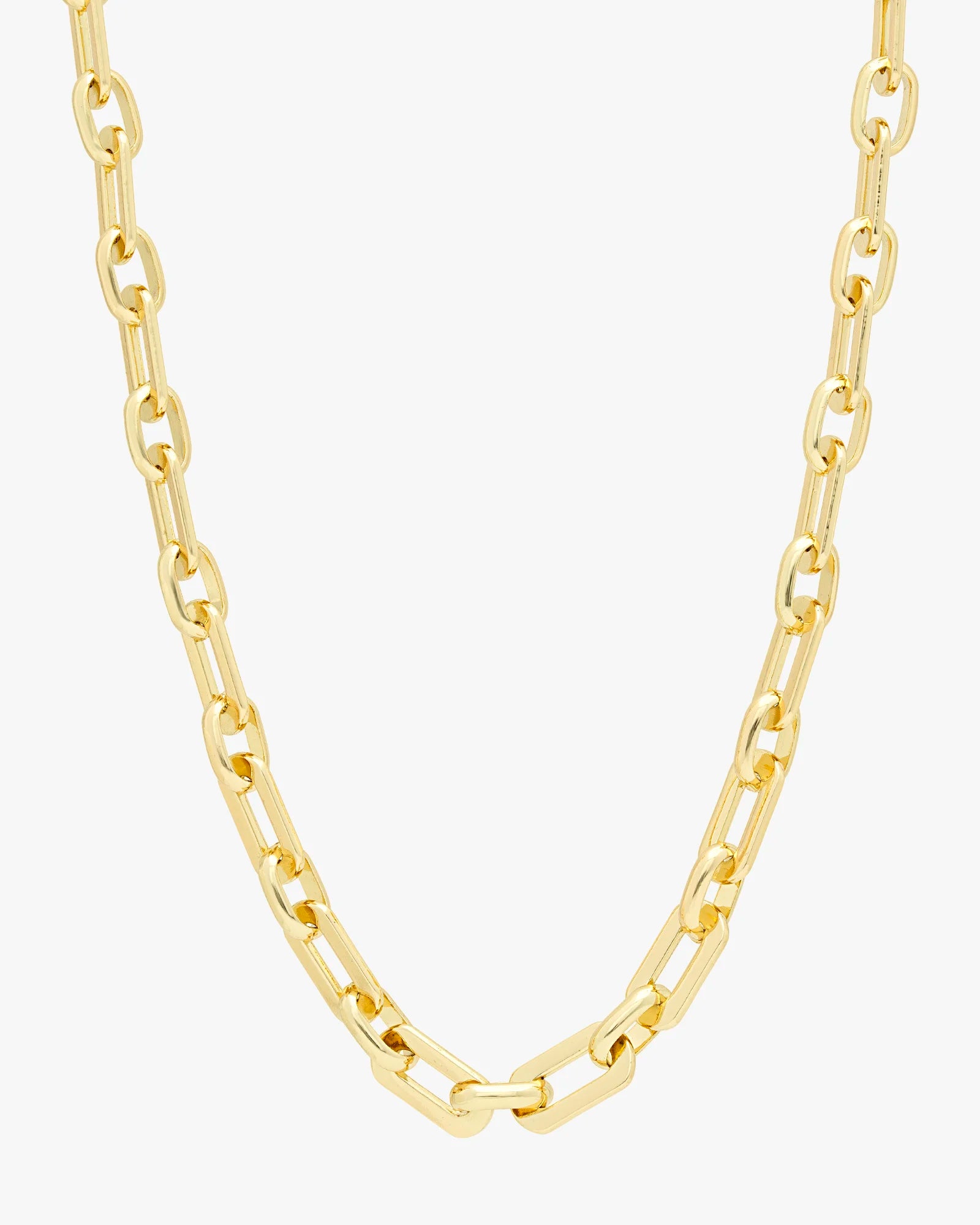 Paperclip Cable Link Chain Necklace in 18K Gold