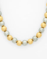 Two Toned Gold & Rhodium Beaded Choker