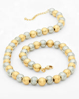 Two Toned Gold & Rhodium Beaded Choker