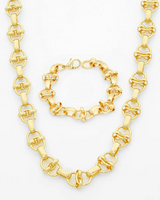 Intertwined Swirl Link Rolo Bracelet and Necklace Set SG2400002