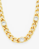 Chocker Gemstone Cuban Link Necklace and Bracelet Set