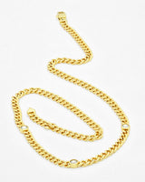 Triple CZ Gemstone Cuban Link Bracelet and Necklace Set