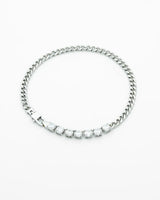 Thin Cuban Link Necklace & Bracelet Set – Elegant Tennis Finish Design
