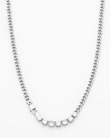 Thin Cuban Link Necklace & Bracelet Set – Elegant Tennis Finish Design