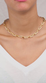 Video of PaperClip CS-Cubic Stones Choker Necklace